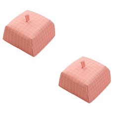 aryko 摺疊式格紋食物罩 粉紅色, 2入