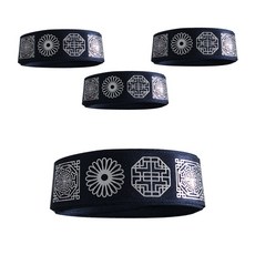 TINA PICNIC 傳統圖案緞帶, 藏青色 + 銀箔, 200cm