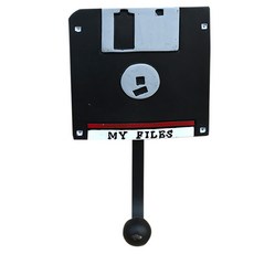 퍼닉 레트로 1구 훅 옷걸이 뮤직, 디스크, 1개