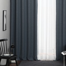 tacca tacca 飯店式 The View 遮光窗簾 1入 + 窗簾綁帶 1入 + 窗簾掛鉤 組, 天空海軍藍