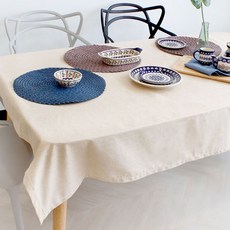 Living M 現代防水桌布, 米色, 2人(130 x 90cm)