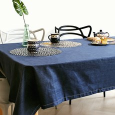 Palgong T&C Living M 現代防水桌布, 海軍藍, 6人(200 x 130cm)