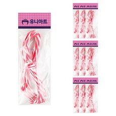 유니아트 투톤 칼라 지끈 3mm 흰색 + 빨강, 10개