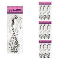 유니아트 투톤 칼라 지끈 3mm 흰색 + 검정, 10개