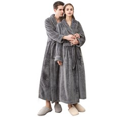 THE ZAKKA 男用長款皇家浴袍 3XL號, 灰色(Y230LBBE022), 1個