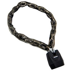 유니레포츠 특대형 사슬키 자전거 자물쇠 UK-1090, 블랙 + 실버, 1개