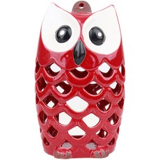 레벤쿠첸 도자기 캔들 홀더 부엉이 랜턴 8 SE10336, 혼합 색상