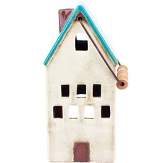 레벤쿠첸 도자기 캔들 홀더 하우스 랜턴 10.5 SE11139, 혼합 색상