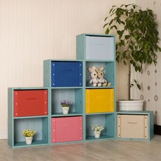 하우디가구 칼라 공간박스, 블루옹이, 4단