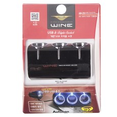 오토반 와인 USB 트리플 차량용 소켓, 1개