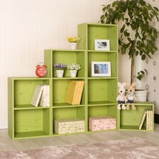 Howdy傢俱 彩色DIY組合櫃, 綠色木結, 1層