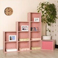 하우디가구 칼라 공간박스, 핑크옹이, 4단