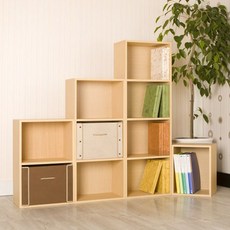칼라박스 칸높은 DIY 책장, 원색, 1단