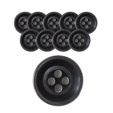 東和商街商城 DY襯衫鈕扣2 Teling 10mm, 黑色, 10個