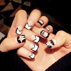 스타 아이 프렌치 네일팁 C18 24p + 양면스티커, 혼합색상, 1개