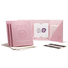 Healing Tea愛之茶禮盒組, 卡套 3入+茶包 3入+迷你卡片 3入+信封 3入+貼紙 3入, 1組