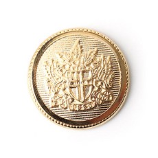 男士西裝盾牌鈕扣 21mm, 金色, 2個
