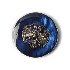 東和商場 雙鷹鈕扣 21mm, 藍色 + 銀色, 1個