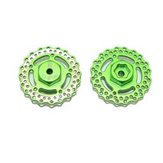 GPM AXIAL Racing YETI JR 鋁製後輪六角帶剎車盤 RC 剎車 2p 套組, 綠色, 1套