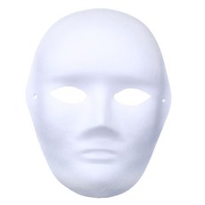 PARTY COSTUME 著色遊戲面具10 ROMK48610, 白色, 1個