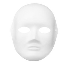 PARTY COSTUME 著色面具 11號款 ROMK48611, 白色的