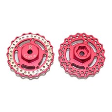 GPM AXIAL Racing YETI JR 鋁製後輪六角帶剎車盤 RC 剎車 2p 套組, 紅色的, 1套