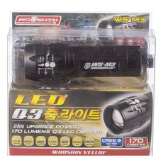 우신 CREE LED Q3 줌 라이트 손전등 WS-M3, 1개