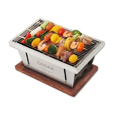 꾸버스 다닥 바베큐 그릴 M + 우드 받침대 + 프리미엄 백, 1세트