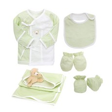 BabyBoom 新生兒印花刺繡肚衣+包巾+手套+腳套+圍兜