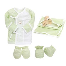BabyBoom 嬰兒條紋肚衣+包巾+手套+腳套