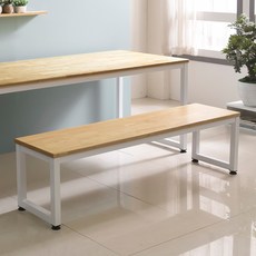 홈인홈 더튼튼한 원목 벤치의자M 1200*400, 러버트리 원목 + 화이트