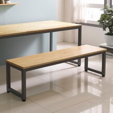 홈인홈 더튼튼한 원목 벤치의자M 1200*400, 러버트리 원목 + 그레이