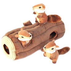 Zippypaws Utopeia 隱藏的原木松鼠查找器狗玩具 36 x 14 x 14 cm, 混色, 1個