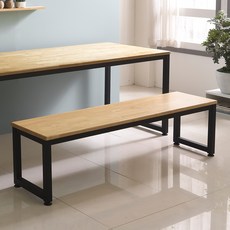 홈인홈 더튼튼한 원목 벤치의자M 1200*400, 러버트리 원목 + 블랙