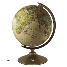 세계로 국문판 신형 별이뜨는지구본 센서자동 On-Off 220-SBR, 브라운