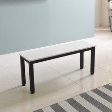 홈인홈 the 튼튼한 벤치 테이블 1500 x 300 mm, 상판 (화이트) + 다리 (블랙)