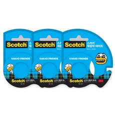 쓰리엠 스카치 224 카카오프렌즈 재접착 테이프, 튜브, 3개입