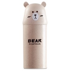 더자카 베어 휴대용 칫솔케이스, 베이지, 1개