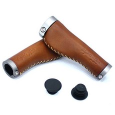 Alpha One 自行車皮革鎖把 OG-001, 棕色, 1套