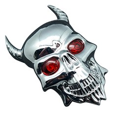 魔鬼造型自行車尾反光雷射貼紙, 銀, 1個