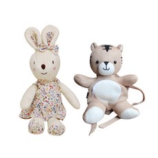 CONY BABY 安撫娃娃 兔子+老虎後背包, 兔子(象牙白)+老虎後背包(米色)