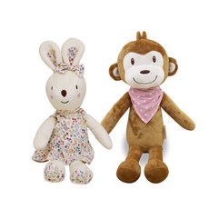 CONY BABY 安撫娃娃 兔子+猴子 隨機出貨, 1組