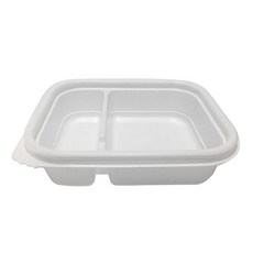 투고팩 미니 2칸 일회용 도시락 용기 GP120 소 가로 125mm x 세로 145mm 높이 35mm, 1개입, 30개