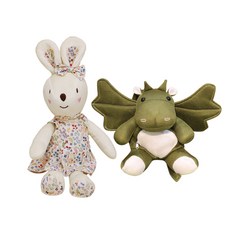 CONY BABY 安撫娃娃 兔子+飛龍後背包, 兔子(象牙白)+飛龍後背包(卡其色)