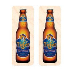 大家的工廠 世界啤酒迷你瓶 冰箱木質磁鐵 室內裝飾品 2入, 35 Tiger