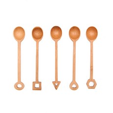 아카시아 대나무 큐티 스푼세트, 1세트, 스푼 5p