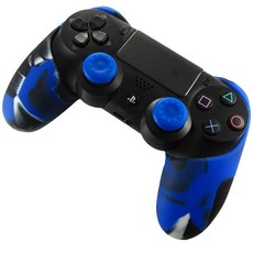 Mosta PS4 DualShock 4優質半矽膠保護殼 迷彩藍, 單品, 1個