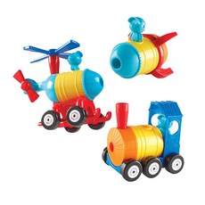 Learning Resources 三合一變形交通組火箭直升機火車 LER2859, 5種