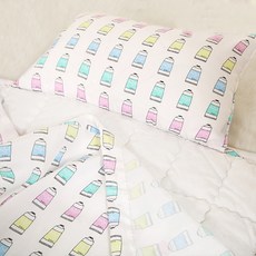 EziBaby 孩童用人造絲午睡被組+超細纖維枕芯, 彩色顏料款