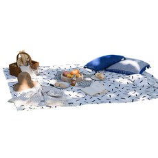 elena heim 雙面防水野餐墊+環保袋套組畫筆, 黑+白